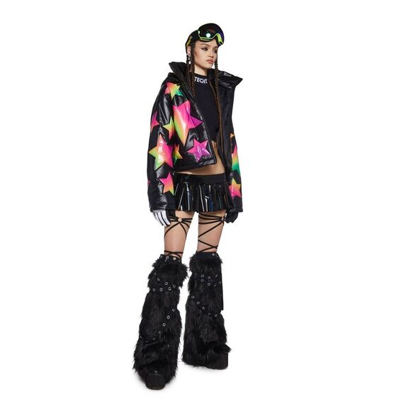 Club Exx Vinyl Ombre Star Puffer Jacket - Picture 5 of 15